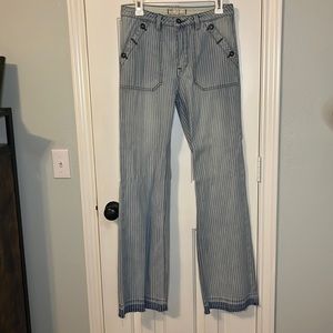 Free People Women’s Size 27 Striped Railroad Jeans